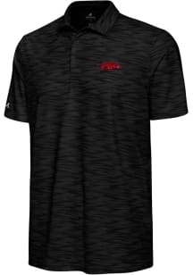 Antigua Arkansas Razorbacks Mens Black Swell Short Sleeve Polo