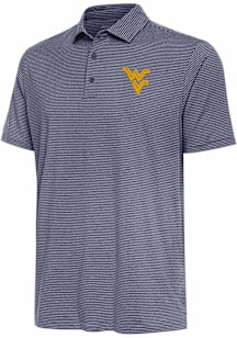 Antigua West Virginia Mountaineers Mens Navy Blue Scheme Short Sleeve Polo