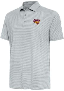 Antigua Northern Iowa Panthers Mens Grey Scheme Short Sleeve Polo