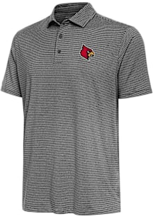 Antigua Louisville Cardinals Mens Black Scheme Short Sleeve Polo
