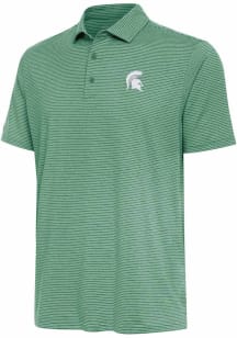 Mens Michigan State Spartans Green Antigua Scheme Short Sleeve Polo Shirt