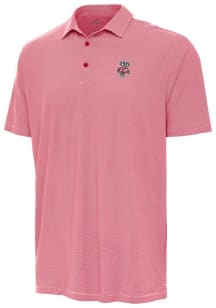 Antigua Wisconsin Badgers Mens Red Twine Short Sleeve Polo