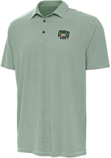 Antigua Ohio Bobcats Mens Green Twine Short Sleeve Polo