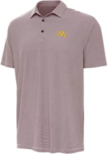 Mens Minnesota Golden Gophers Maroon Antigua Twine Short Sleeve Polo Shirt