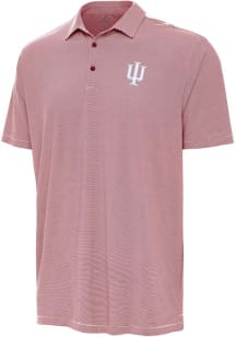 Mens Indiana Hoosiers Crimson Antigua Twine Short Sleeve Polo Shirt