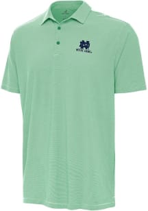 Antigua Notre Dame Fighting Irish Mens Green Twine Short Sleeve Polo