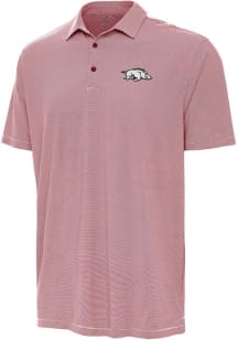 Antigua Arkansas Razorbacks Mens Red Twine Short Sleeve Polo
