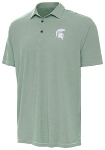 Mens Michigan State Spartans Green Antigua Twine Short Sleeve Polo Shirt