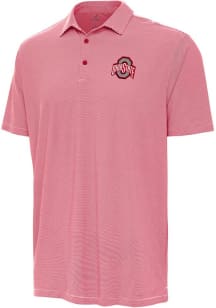 Antigua Ohio State Buckeyes Mens Red Twine Short Sleeve Polo