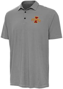 Antigua Iowa State Cyclones Mens Black Twine Short Sleeve Polo