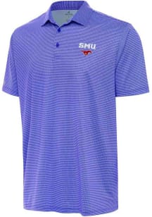 Antigua SMU Mustangs Mens Blue Rings Short Sleeve Polo