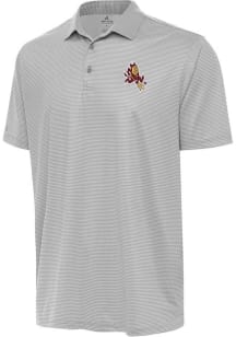 Antigua Arizona State Sun Devils Mens Grey Rings Short Sleeve Polo