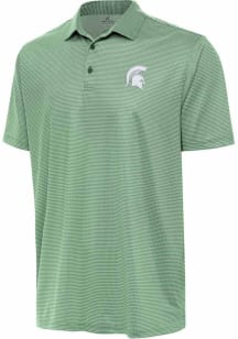 Mens Michigan State Spartans Green Antigua Rings Short Sleeve Polo Shirt