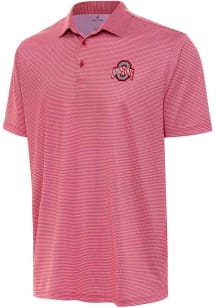 Mens Ohio State Buckeyes Red Antigua Rings Short Sleeve Polo Shirt