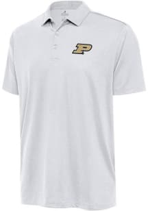 Mens Purdue Boilermakers White Antigua Ellipse Short Sleeve Polo Shirt