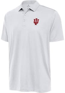 Mens Indiana Hoosiers White Antigua Ellipse Short Sleeve Polo Shirt