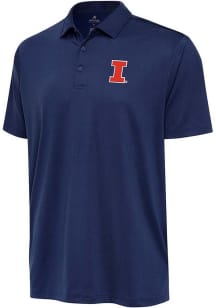 Mens Illinois Fighting Illini Navy Blue Antigua Ellipse Short Sleeve Polo Shirt