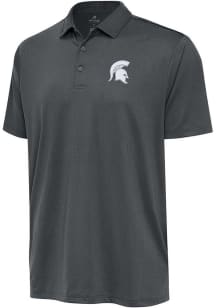 Mens Michigan State Spartans Grey Antigua Ellipse Short Sleeve Polo Shirt