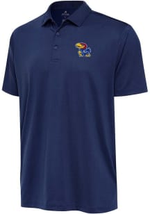 Antigua Kansas Jayhawks Mens Navy Blue Ellipse Short Sleeve Polo