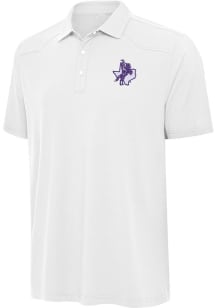 Antigua Tarleton State Texans Mens White Western Short Sleeve Polo