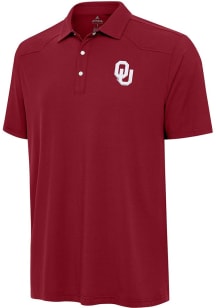 Antigua Oklahoma Sooners Mens Crimson Western Short Sleeve Polo