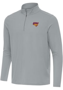 Antigua Northern Iowa Panthers Mens Grey Intent Long Sleeve Qtr Zip Pullover