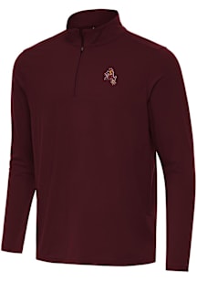 Antigua Arizona State Sun Devils Mens Maroon Intent Design Long Sleeve Qtr Zip Pullover