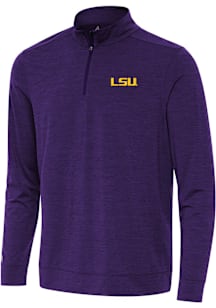 Antigua LSU Tigers Mens Purple Bright Long Sleeve Qtr Zip Pullover