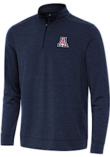 Antigua Arizona Wildcats Mens Navy Blue Bright Long Sleeve Qtr Zip Pullover
