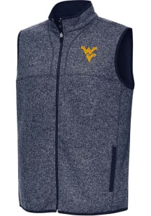 Antigua West Virginia Mountaineers Mens Navy Blue Fortune Sleeveless Jacket