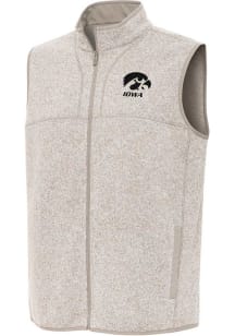 Mens Iowa Hawkeyes Oatmeal Antigua Fortune Vest