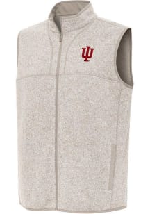 Mens Indiana Hoosiers Oatmeal Antigua Fortune Vest