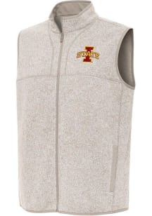 Antigua Iowa State Cyclones Mens Oatmeal Fortune Sleeveless Jacket