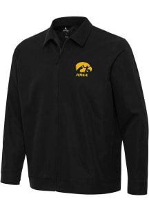 Mens Iowa Hawkeyes Black Antigua Pivot Light Weight Jacket