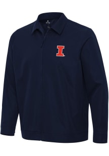 Mens Illinois Fighting Illini Navy Blue Antigua Pivot Light Weight Jacket