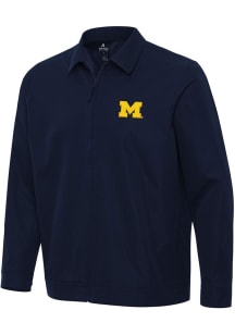 Mens Michigan Wolverines Navy Blue Antigua Pivot Light Weight Jacket