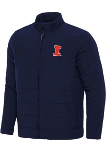 Mens Illinois Fighting Illini Navy Blue Antigua Swelter Heavyweight Jacket