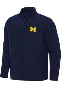 Antigua Michigan Wolverines Mens Swelter Heavyweight Jacket - Navy Blue