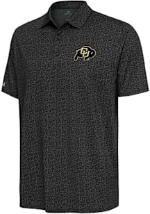 Antigua Colorado Buffaloes Mens Grey Blooming Short Sleeve Polo