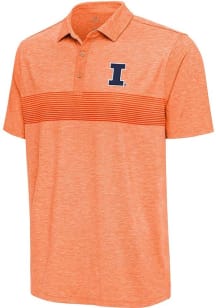 Mens Illinois Fighting Illini Orange Antigua Dashing Short Sleeve Polo Shirt
