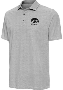 Antigua Iowa Hawkeyes Mens Black Pave Short Sleeve Polo