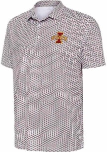 Antigua Iowa State Cyclones Mens White Star Short Sleeve Polo