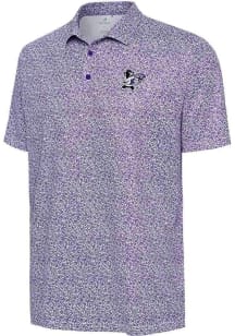 Mens K-State Wildcats Purple Antigua Field Ditsy Short Sleeve Polo Shirt