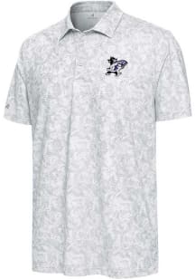Mens K-State Wildcats White Antigua Lush Short Sleeve Polo Shirt