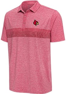 Antigua Louisville Cardinals Mens Red Dashing Short Sleeve Polo