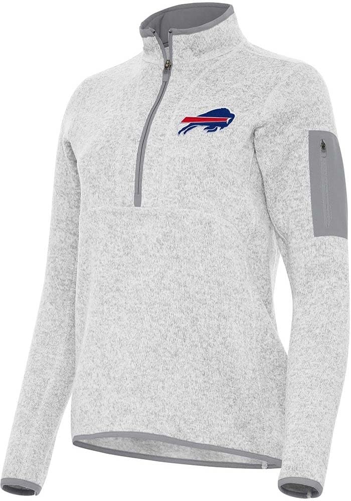 Buffalo Bills Antigua Womens GREY Fortune Long Sleeve Qtr