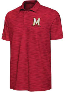 Mens Maryland Terrapins Red Antigua Swell Short Sleeve Polo Shirt