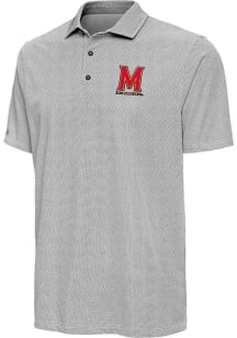 Mens Maryland Terrapins Black Antigua Pave Short Sleeve Polo Shirt