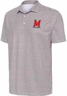 Mens Maryland Terrapins White Antigua Star Short Sleeve Polo Shirt