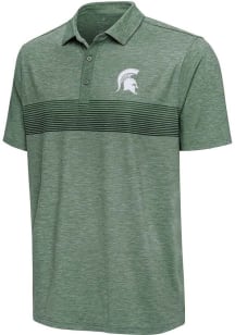 Mens Michigan State Spartans Green Antigua Dashing Short Sleeve Polo Shirt